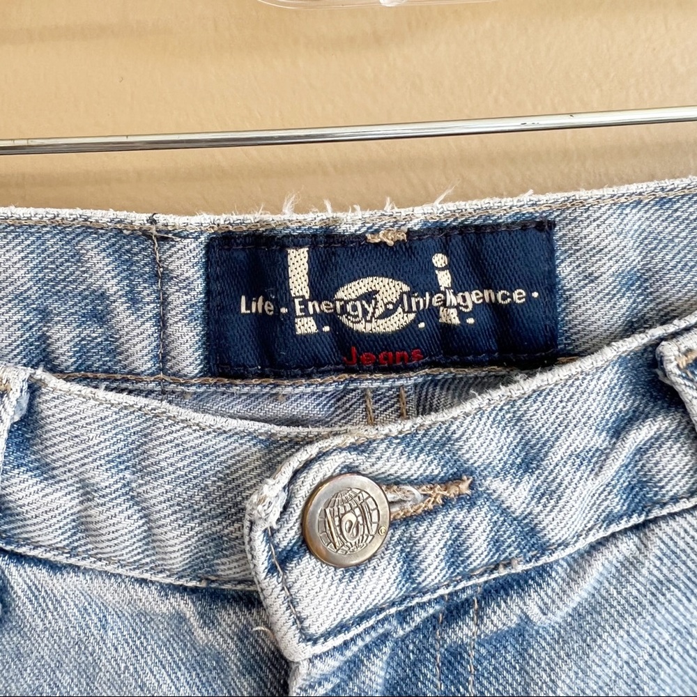 Vintage Y2K LEI High Rise Flare Jeans size 11 light wash 100% cotton bell bottom - Picture 6 of 9